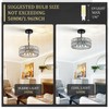 CATINER Crystal Pendant Light 4-Light Modern Black Chandelier Small 12”