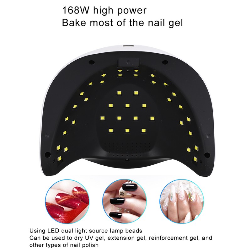 168W Professional Intelligent Nail Curing Machine LED UV Gel Nail