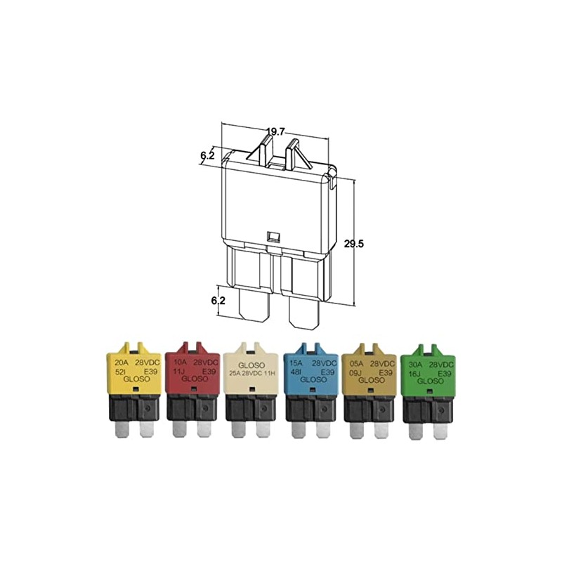 RKURCK 12V-28V DC Manual Reset Low Profile ATC Circuit Breaker