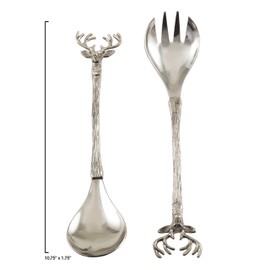 Occasion Gallery Silver Reindeer Salad Servers, Set of 2, Made of Brass, Steel