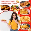 Yeaqee 100 Pcs 7" Paper Hot Dog Trays Red White