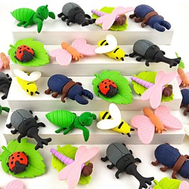 35 pcs Insect Erasers for Kids Desk Pet,3D Take Apart Butterfly Erasers for Kids Classroom Prizes, Class Treasure Box,Game Rewards,Party Favors