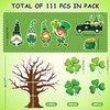 Whaline 111Pcs St. Patrick's Day Shamrock Tree Cutout Spring Classroom