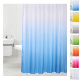 Sanilo Duschvorhang, viele einfarbige Duschvorhänge zur Auswahl, hochwertige Qualität, inkl. 12 Ringe, wasserdicht, Anti-Schimmel-Effekt (180 x 200 cm, Blau)