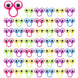 Jovitec 48 Pieces Googly Eye Rings Finger Puppets Wiggly Eyeball Finger Puppet Rings Eye Puppet Finger Toy for Kids Halloween Party Favor Classroom Exchange, 5 Colors