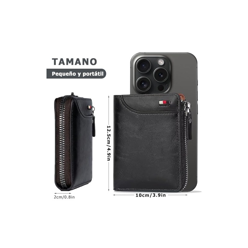 Carteras Para Caballero Con Cierre,Cartera Con Cierre Para Hombre,con RFID