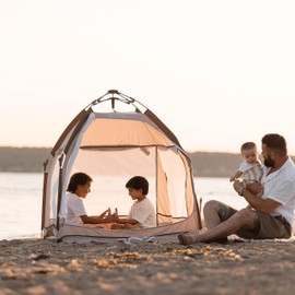 Baby Delight Go with Me Villa Portable Tent and Playard | Kids Tent and Playhouse | Indoor and Outdoor | Sandstone