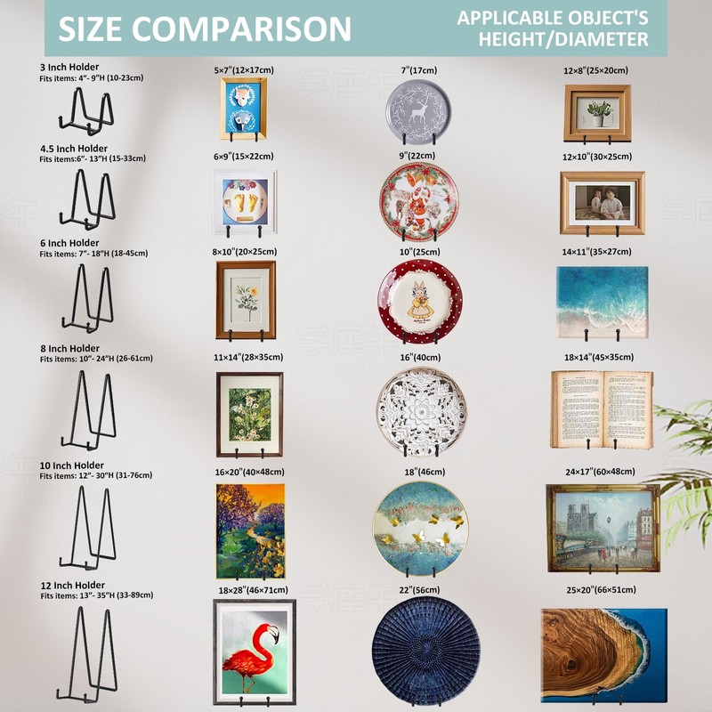 Plate Holder Easel Display Stand - 3 inch Metal Plate