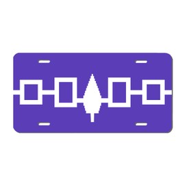 Carpe Diem Designs Native American Iriquois Tribal Flag License Plate, Automobile 6X12, Vanity Plate for Cars Front Bumper, Wagon, Mailbox, Toys, Made in the USA, .032 Thick Aluminum