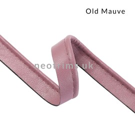 Neotrims Faux Leather Piping Ribbon Insertion Cord Strong Supple Feel for Apparel and Home Textiles and Upholstery Non-Stretch 15mm 25 Natural Colours Old Mauve Pattern 10cm