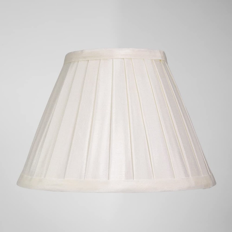 Traditional Classic Cream Faux Silk Pleated Inner Lined Lamp Shade