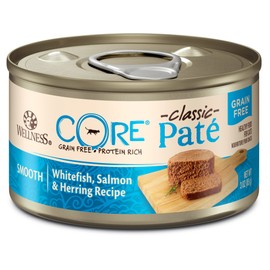 Wellness Core Natural Grain Free Wet Canned Cat Food, Whitefish, Salmon & Herring, 3-Ounce Can - Pack Of 12