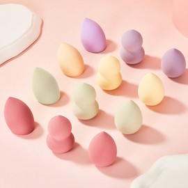 Teardrop Sponge Puff Cosmetics Glow Cushion Makeup Sponge Slanted Puff/Blue 17ea