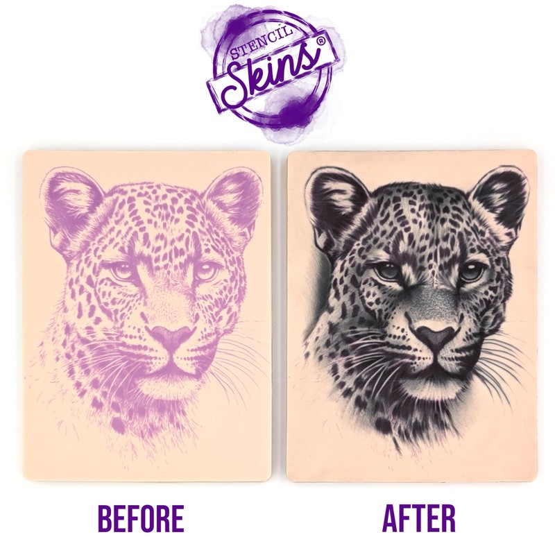 Pre-Printed Tattoo Practice Skins with Stencils | 3mm Fake Skins
