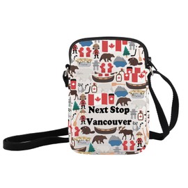 JXGZSO Vancouver Trip Gift Canada Vacation Gift Next Stop Vancouver Crossbody Bag Vancouver Traveler Gift Canadian Gifts (Next Stop Vancouver Crossbody)
