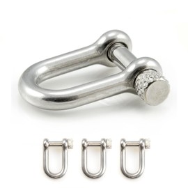 Ganzoo © Shackle Stainless Steel U-Shape | Pack of 3 | Connector | Screw Shackle for Paracord 550 Bracelets, Rope, Cord, Boat & Outdoor Applications | Rustproof, Safe & Versatile