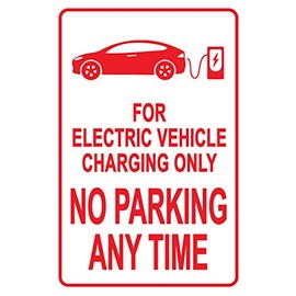 Electric Vehicle Charging ONLY NO Parking Sign – A Reminder for Charging EV only, A Vivid Design Plus UV Protection to Last Longer, Rust-Free Commercial Grade Aluminum at 12"x9" 0.04”