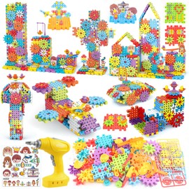 DEKILEA Building Toys, 234 Pieces Upgrade Gear Building Blocks Set Kids Tool Set with Electric Drill, Kids Toys STEM Kits Gifts for Boys Girls Age 3+