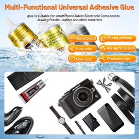 B-7000 Clear High-Viscosity Glue - Perfect for Rhinestones, Jewelry, Beads | Ideal for Fabric, Shoes, Clothes, Phone Screens, Metal, Stone, Nail Art, Glass (3X25ML/0.84oz)