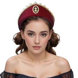 Unykaflor Vintage Anne Headwear,Elizabethan Tudor Headpieces Princess Head Coronet Headband Hair Accessories
