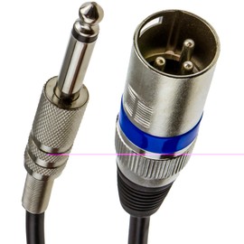 kenable Instrument Cable XLR 3 Pin Plug to 6.35mm Male Mono Jack Plug Cable 2m [2 metres]