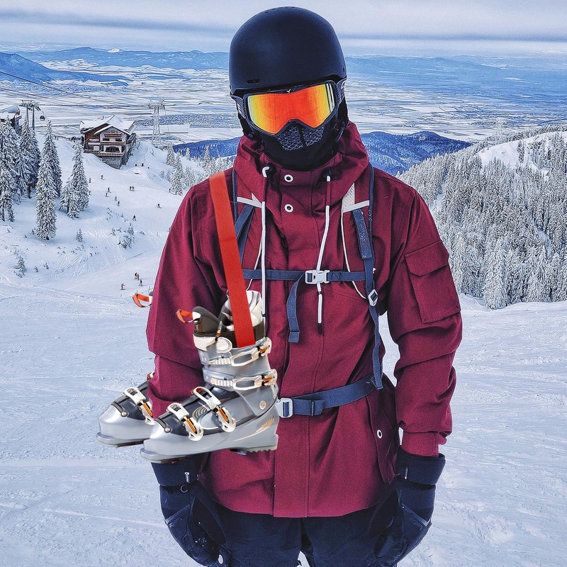 2pcs Ski Boot Carrier Strap, Adjustable Ski Carrier Straps Ski