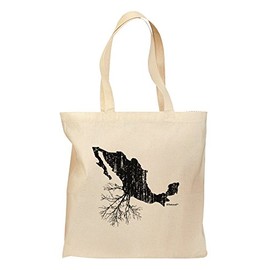 TOOLOUD Mexican Roots Design - Distressed Grocery Tote Bag - Natural