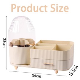 Rotating Makeup Organizer,Skincare Shelves,Cosmetic Display Cases,Skincare Organizer with Dust Cover,Vanity Desktop Organizer,for Counter,Bathroom,Dresser