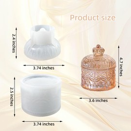 BIGEBO Vintage Jar Resin Mold，Resin Jar Molds with Lid for DIY Epoxy Casting Mold Crafts Bottle Jewelry Trinket Container Candle Holder Home Decor Organizer Gift