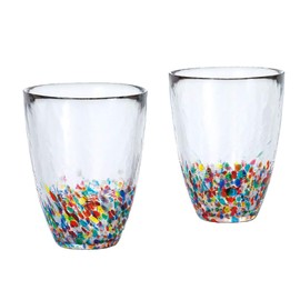 ADERIA Tsugaru Vidro Nebuta Series Sake Glass, Made in JapanIris Ohyama Wooden Rack