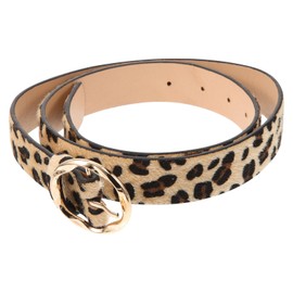 CALLARON Wide Women's Belt for Dresses Wide Belt for Women Leather Belt for Women Leopard Women's Belt Women's Dress Belt Women's Belt Animal Print Embossed Miss Thin Belt, As Shown
