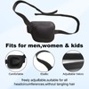 RIKEYO 2Pcs 3D Eye Patches for Adults, Adjustable Medical Eyepatch,Black(Left)