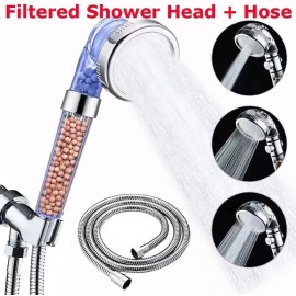 Ameribox High Pressure Shower Head with Handheld Spray Combo 3 Stage Filtered ShowerHead