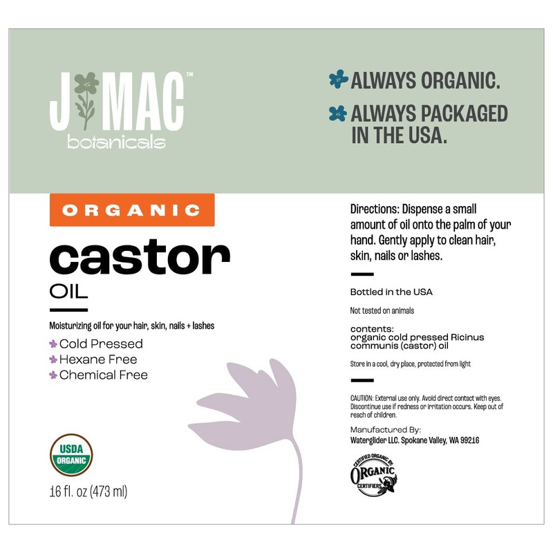 J MAC BOTANICALS Organic Castor Oil, Cold Pressed (32 oz)