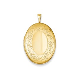 FJC Finejewelers 1/20 Gold Filled 20mm Leaf Border Oval Locket Necklace Chain Included