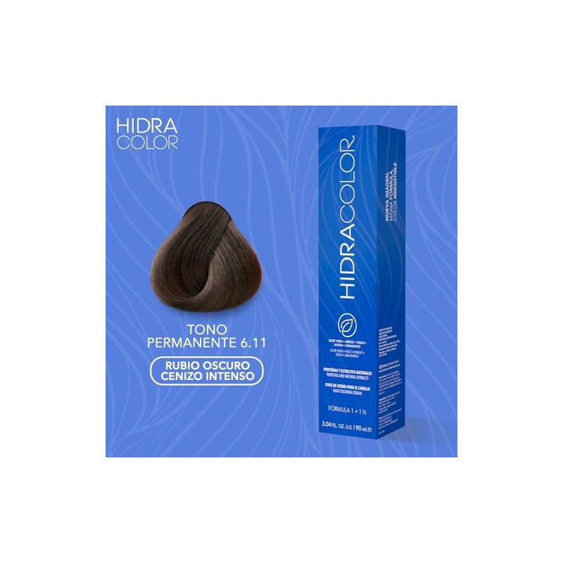 HIDRACOLOR Tono 6.11 Rubio Oscuro Cenizo Intenso Tinte Permanente 90ml