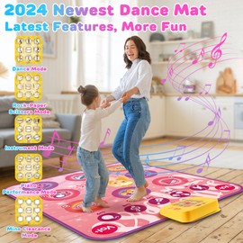 Gontence Dance Mat for Girls, Dance Toy for Kids Age 3 4 5 6, Music Dance Play Mat with 2 Player Mode, 5 Game Modes, Christmas Birthday Music Gifts for Girls Boys Age 7 8 9