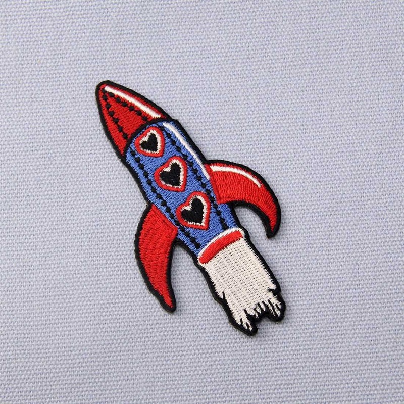 Rocket Space Shuttle Patch Embroidered Applique Iron On Sew On