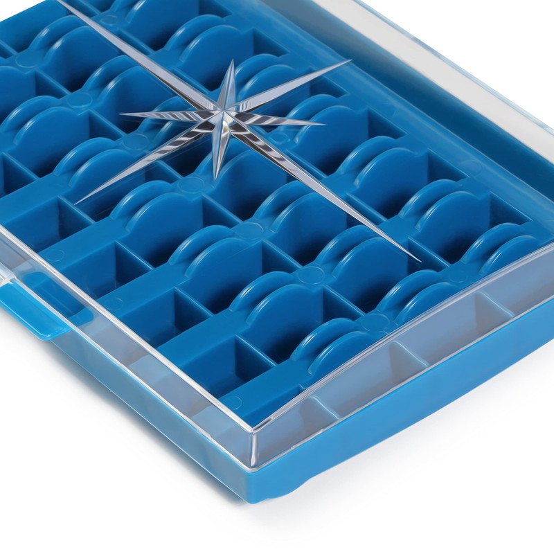 Dritz Storage, Holds 32 (Included) Bobbin Box, Blue