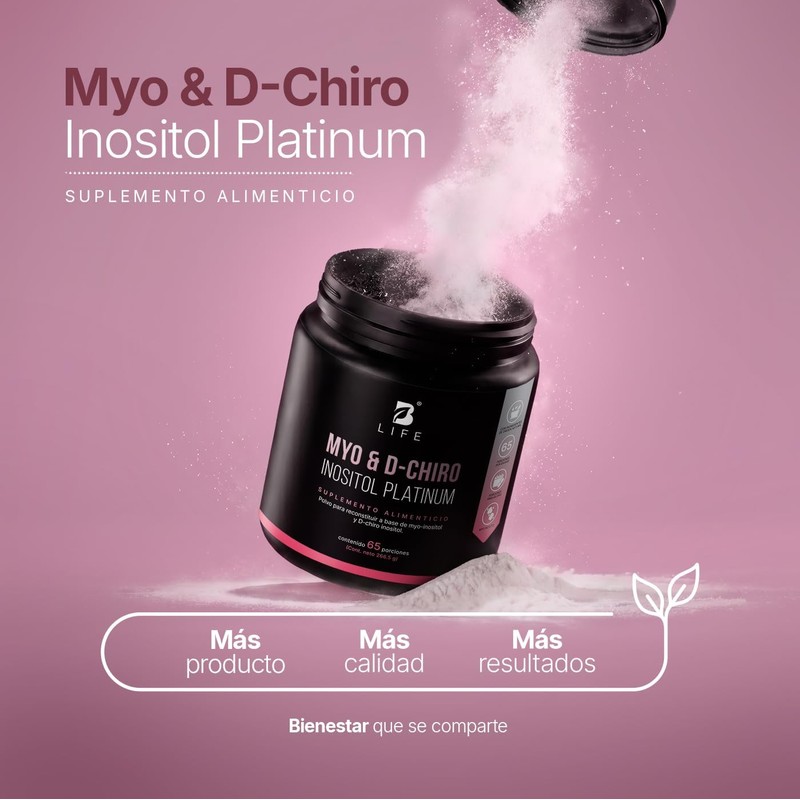 B Life Myo y D-Chiro Inositol en Polvo 65 Porciones