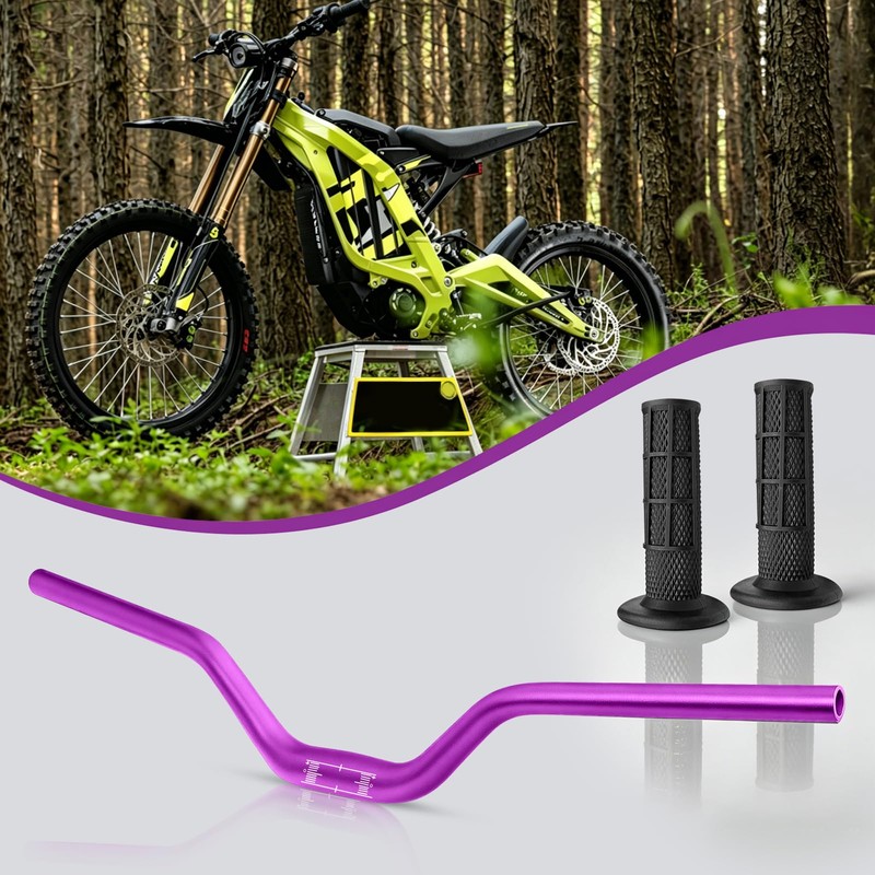 Axiniu Dirt Bike Handlebars with Grips, 7075 Aluminum 31.8mm Handlebars