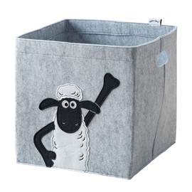Lifeney Meets Shaun the Sheep Storage Box for Children - Felt Box with Iconic Sheep Motif to Store Toys - 30x30x30cm Suitable for Classic Cube Shelves