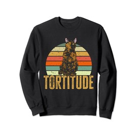Retro Vintage Tortitude Tortoiseshell Cat Tortie Cat Sweatshirt
