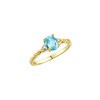*RYLOS Simply Elegant Beautiful Blue Topaz & Diamond Ring -