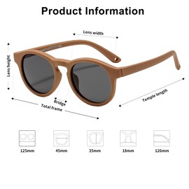 Suertree Baby Polarisierte Sonnenbrille 0-3 Jahre Silikon Sonnenbrille Kinder Flexible Anti UV400 UltraLicht Linse UV-Schutz im Freien Unisex Brown C28