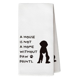 YLZlhb A House is Not A Home Without Paw Prints Kitchen Towels, Dog Cat Lovers Gifts for Women, Dog Cat Theme Hand Towel, Pet Paw Prints Decor Tea Towel Kitchen Hand Towels 16x24 Inch