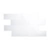 Giorbello Glass Subway Backsplash Tile, 4x4, Bright White, Sample Tile