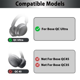 Adhiper - almohadillas para orejas de repuesto para auriculares Bose QuietComfort Ultra (QC Ultra), almohadillas para orejas de gel de refrigeración mejoradas con espuma viscoelástica de alta densidad