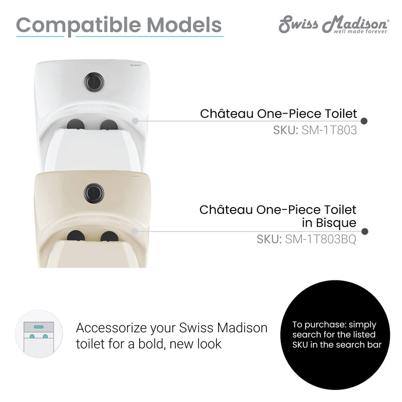 Swiss Madison Well Made Forever SM-CH05B, Toilet Hardware Black (SM-1T803)