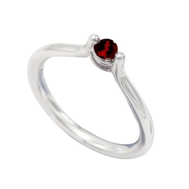 JEWELSTREZORO Granat Edelstein-für Herren und Damen, alle Größen, 925er-Sterling Silber Band Ring, handgefertigter Geschenkartikel, Schmuck TSR1064AB_16 (62 (19.7))